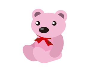 ピンクのくまのぬいぐるみ