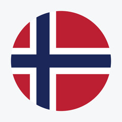Obraz premium Norway flag circle icon vector illustration design