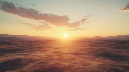 Obraz premium Scenic desert landscape at sunset for travel