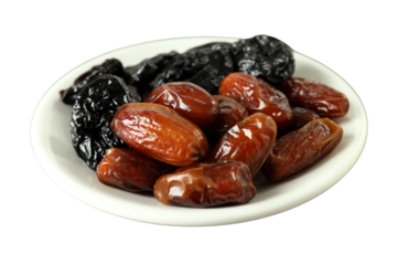 PNG, Ramadan. Bowl of dried fruits, isolated on white background.