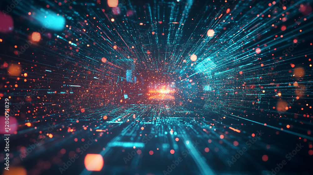 Poster futuristic technology network background for data and digital communication