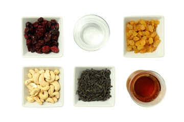 PNG, Ramadan. Set of traditional food during fasting period,.isolated on white background.