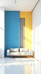 A minimalist abstract composition of geometric shapes and bold colors, representing balance and harmony in modern design.
