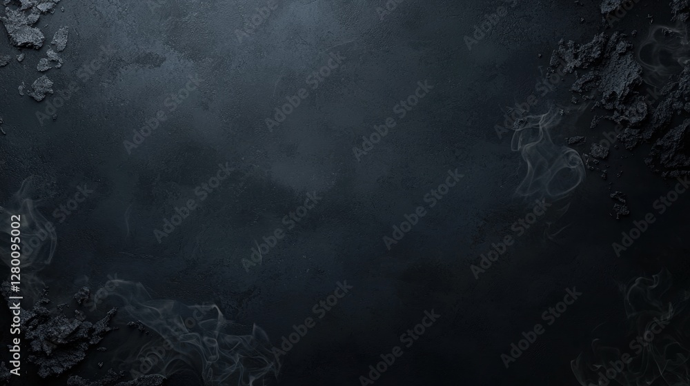 Poster subtle light to dark charcoal gradient background with textured surface and smoke elements