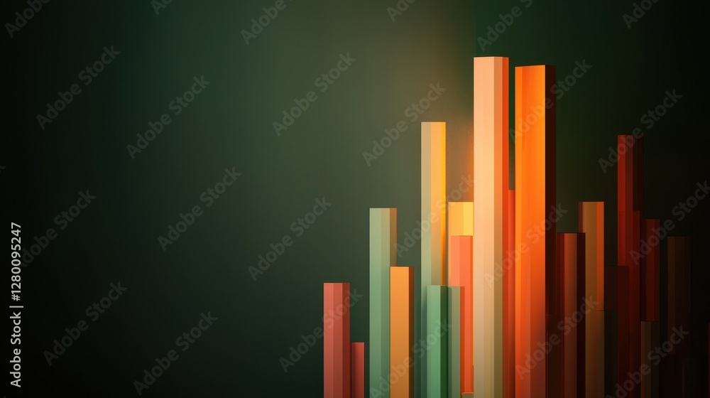 Aufkleber a vibrant, abstract design featuring vertical bars in various colors against a dark background, sugg