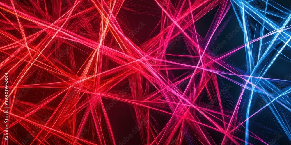 Leinwandbilder a vibrant abstract background featuring intertwining red and blue light lines against a dark backdro