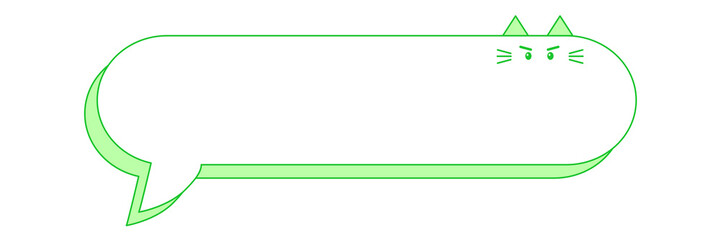フキダシにゃんこグリーン　キリッと