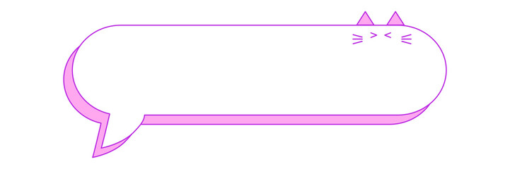 フキダシにゃんこピンク　焦り顔