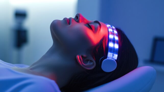 Nerve therapy session in a modern clinic by a professional therapist. Featuring relaxation and healing