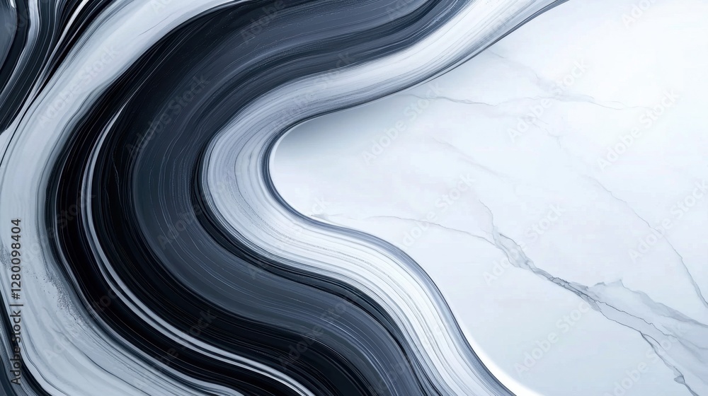 Poster elegant monochrome swirl abstract design on a smooth marble surface showcasing rich textures and flo