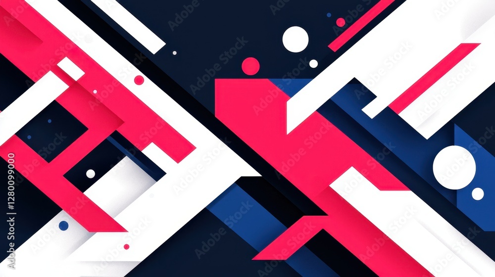 Aufkleber vibrant abstract geometric design with bold colors and dynamic lines for creative backgrounds and di