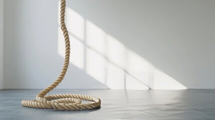 HIIT workout with battle ropes and jump rope in a minimalist gym. Featuring agility and strength