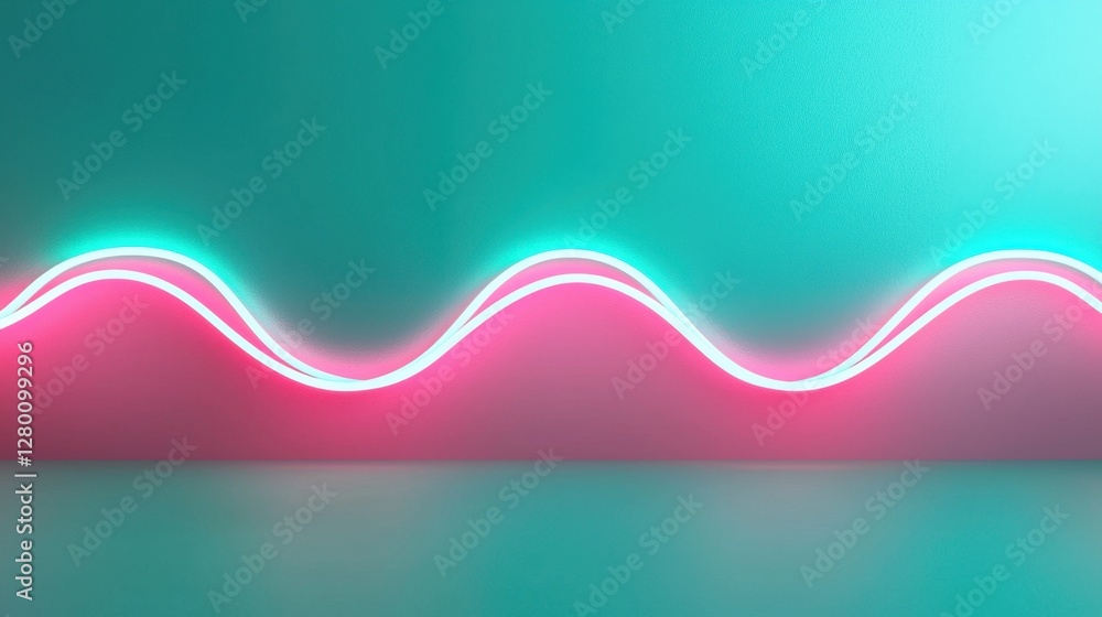 Poster abstract vibrant neon wave design with soft lighting and color gradients for creative backgrounds an