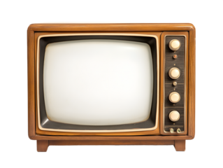 Vintage retro TV isolated on a white background