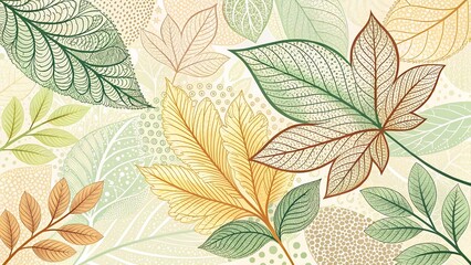 Vintage seamless pattern with tropical leaves in realistic style. Exotic plants. Vector botanical illustration. Foliage background for wallpaper, textile, wrapping paper and greeting card. Згорнути
