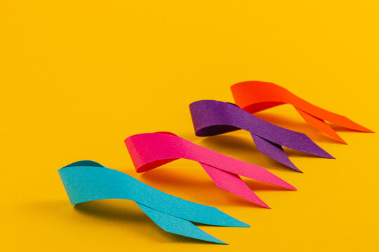 Ribbons of hope represent cancer awareness and support for various causes