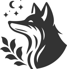 A fox looking up at the sky deep in thought vector