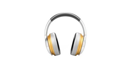 Wireless black headphones isolated on a white background