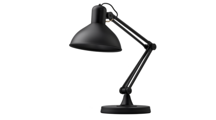 Black desk lamp on background 