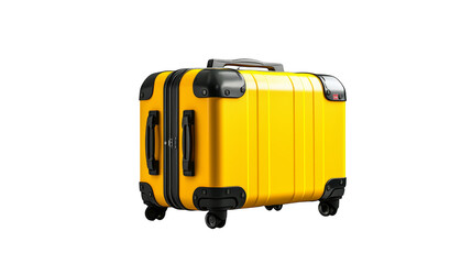 Fototapeta premium Yellow rolling suitcase image