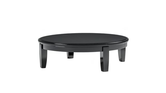 Vintage wooden table round in a stylish interior