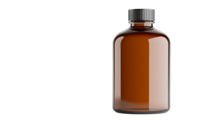 A brown glass bottle isolated objects