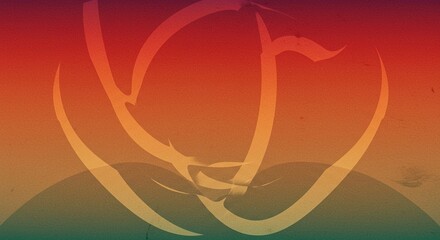 Obraz premium Gentle gradient with a blend of pink and yellow, complemented by a soft texture and subtle abstract forms