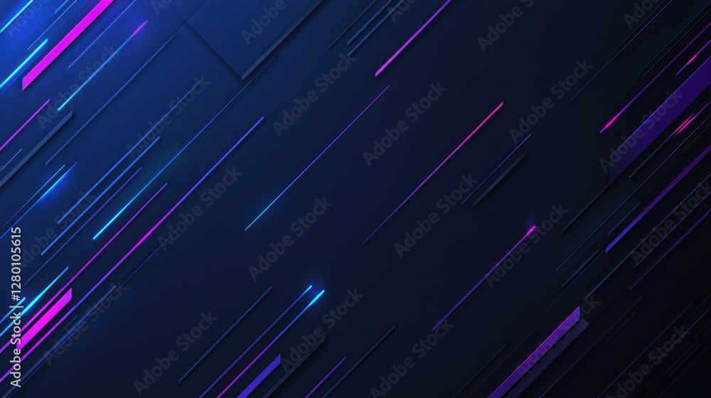 Poster abstract background with dynamic colorful lines in shades of blue, purple, and pink creating a moder