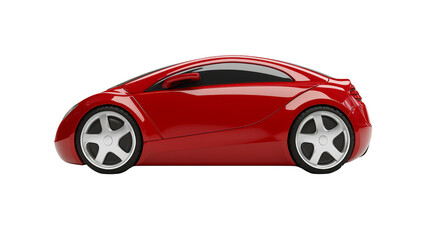 Fototapeta premium Shiny red sports car isolated on a white background