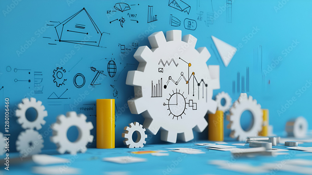 Aufkleber abstract concept of business strategy and data visualization tools