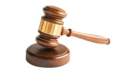 Elegant Wooden Gavel on Simple Background