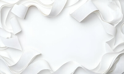 Elegant Layout of White Ribbons on Clean White Background