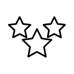 Obraz premium Three stars rating icon in minimalistic black outline style