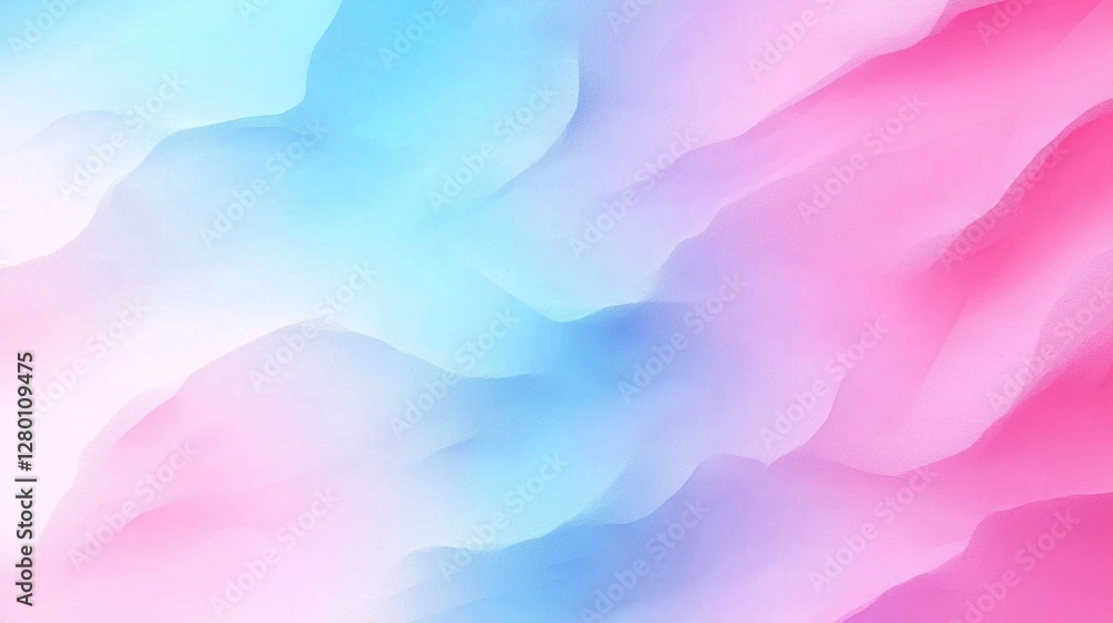 Aufkleber soft gradient abstract background in pastel shades of blue and pink with smooth flowing waves and su