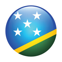 Flag of Solomon Islands. Solomon Islands circle flag logo icon computer vector illustration design