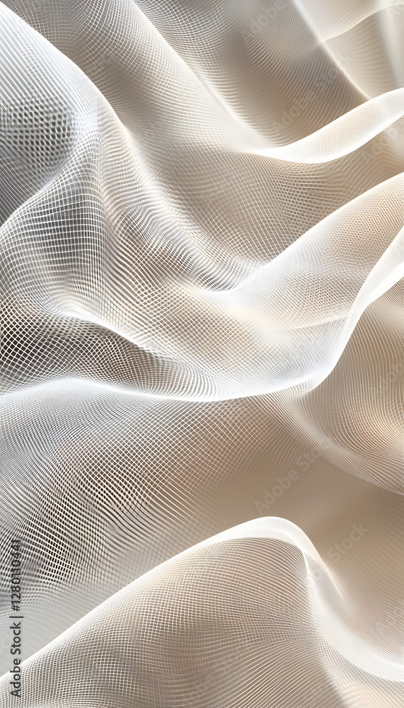 Poster wavy mesh texture with abstract lines and subtle gradients of light