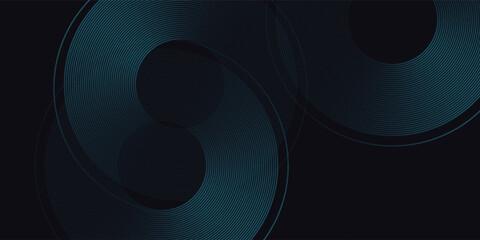 Abstract dark blue abstract background with glowing geometric lines. Modern shiny blue design abstract