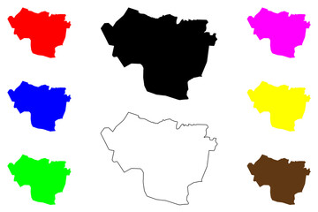 Obraz premium San Salvador Capital city (Republic of El Salvador, San Salvador Department) map vector illustration, scribble sketch map