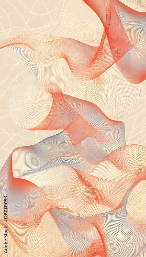 Poster abstract artwork showing wavy lines and gradients of color variations