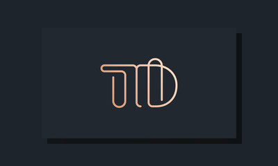 Minimal clip initial letter TD logo