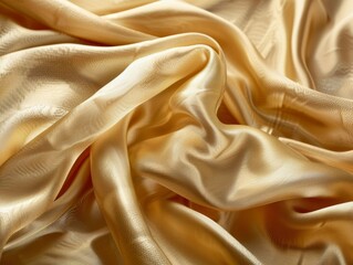 Soft golden fabric folds exuding luxury and elegance