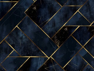 Elegant Dark Geometric Pattern with Gold Accents Reflecting Luxury