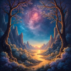 fantasy landscape with tree