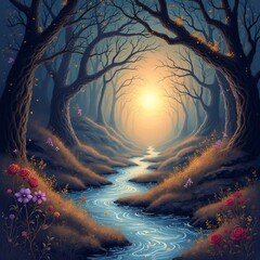 fantasy landscape with tree