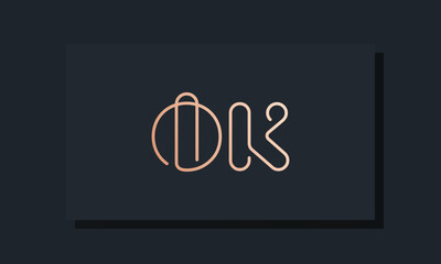 Minimal clip initial letter OK logo