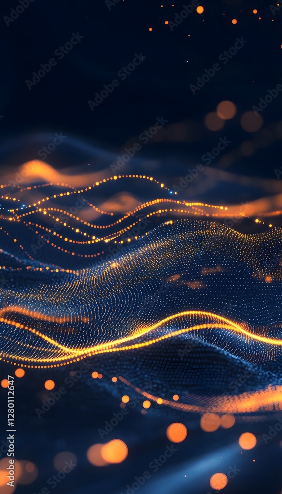 Aufkleber abstract digital rendering of light trails and luminous dots