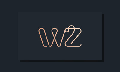 Minimal clip initial letter WZ logo