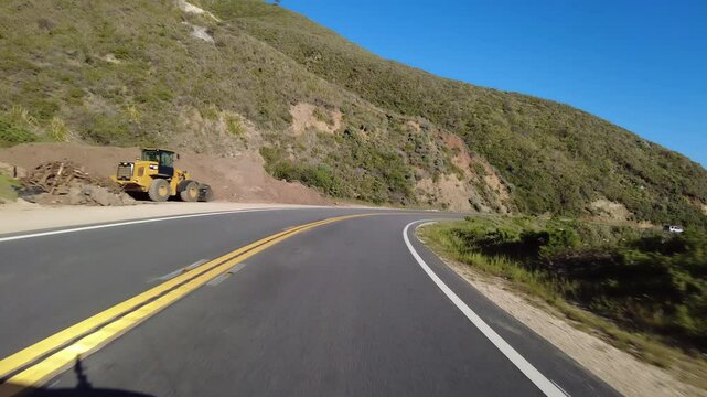 Big Sur Pacific Coast Highway Southbound 2 Bixby Bridge to Pfeiffer State Park 05 Front View MultiCam Driving Plate California USA