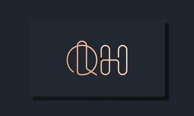 Minimal clip initial letter QH logo