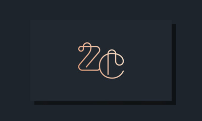 Minimal clip initial letter ZC logo.
